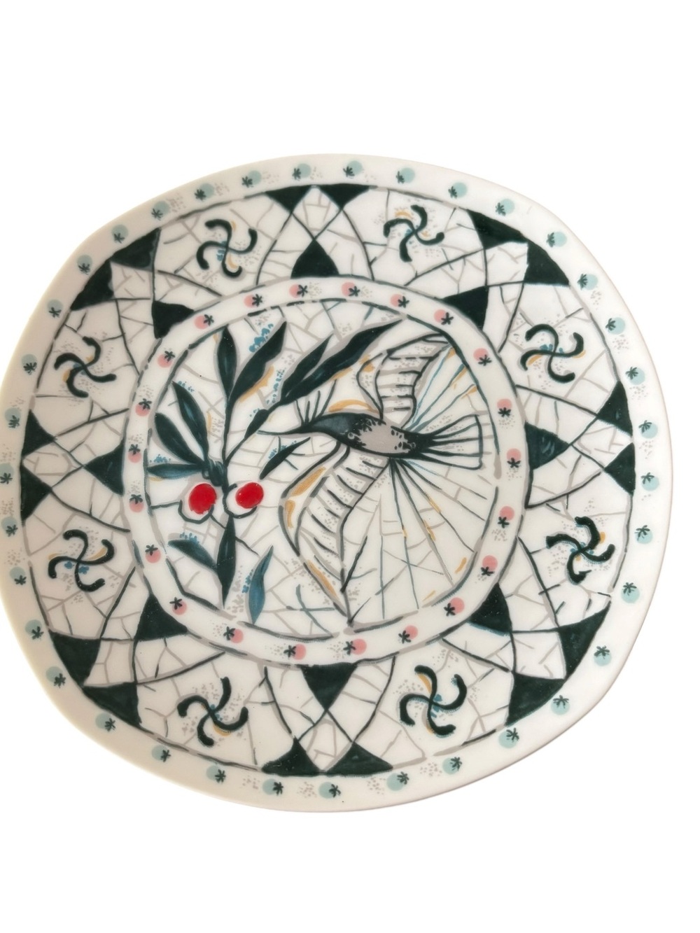NORITAKE  bird round with points 6 1/3” decorative trinket plate. No chips.